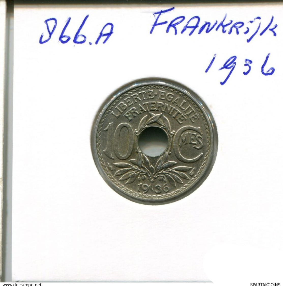 10 CENTIMES 1936 FRANCIA FRANCE Moneda #AN109.E.A - 10 Centimes