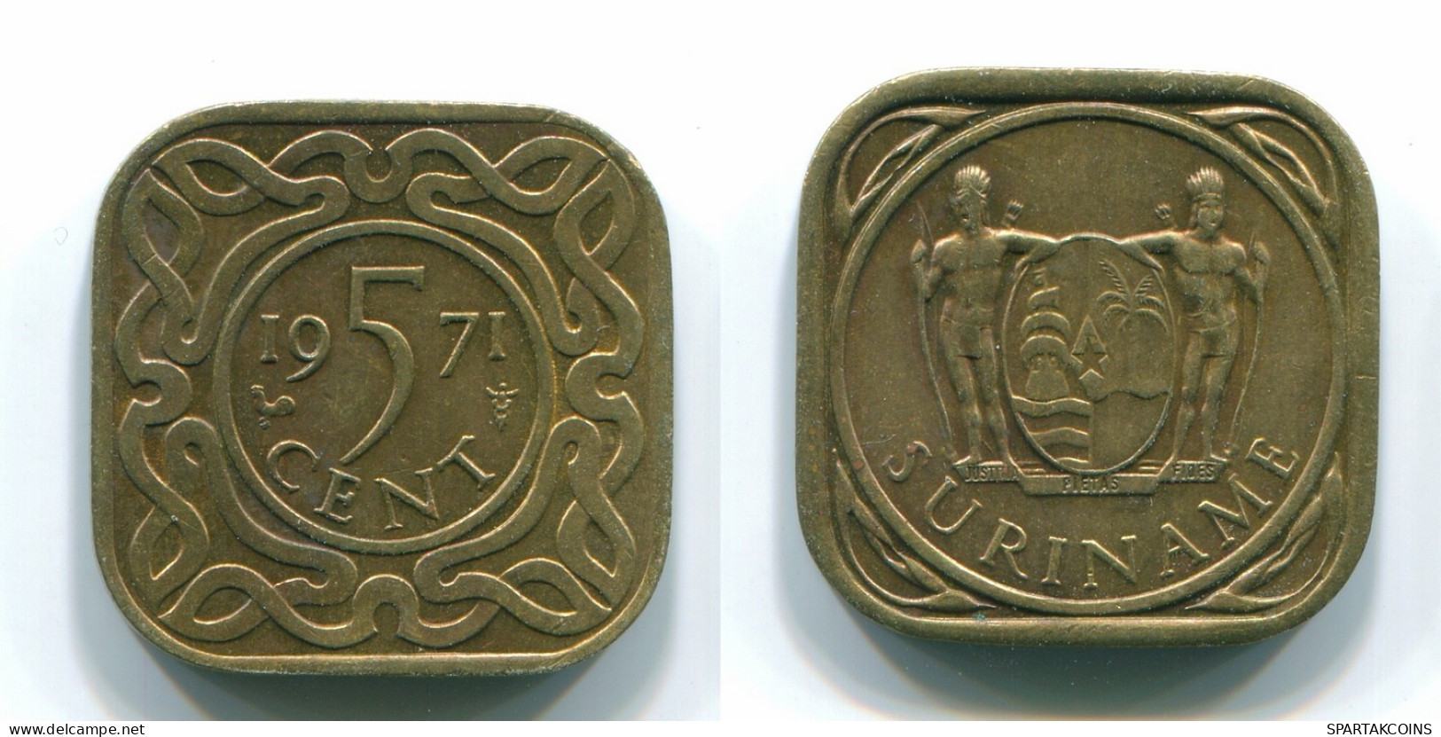 5 CENTS 1971 SURINAM NIEDERLANDE Nickel-Brass Koloniale Münze #S12889.D.A - Surinam 1975 - ...