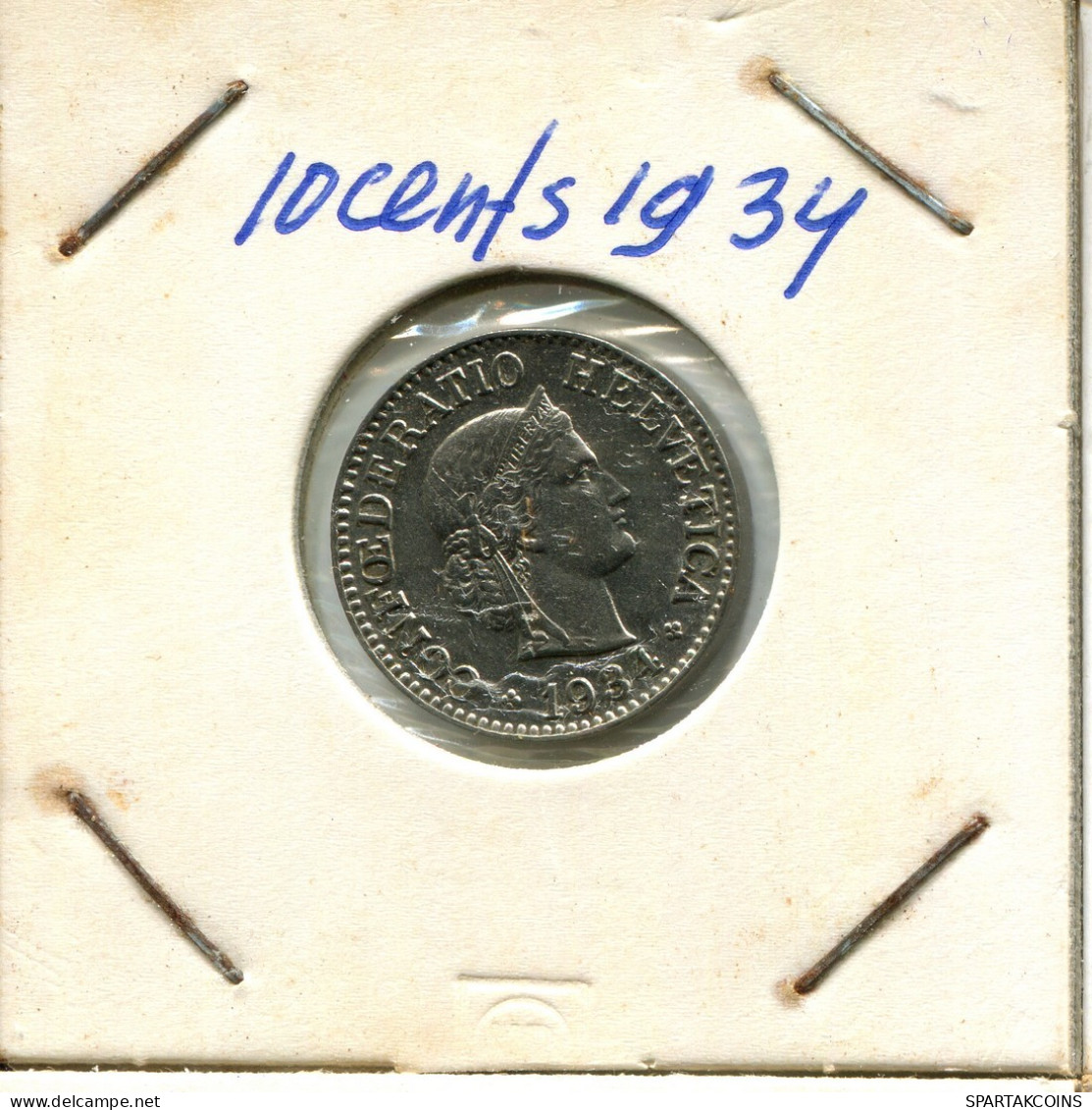10 RAPPEN 1934 B SWITZERLAND Coin #AX951.3.U.A - Andere & Zonder Classificatie