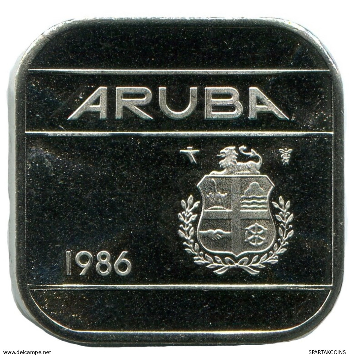 50 CENTS 1986 ARUBA Moneda (From BU Mint Set) #AH053.E.A - Aruba
