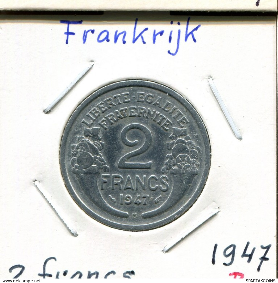 2 FRANCS 1947 B FRANKREICH FRANCE Französisch Münze #AM346.D.A - 2 Francs