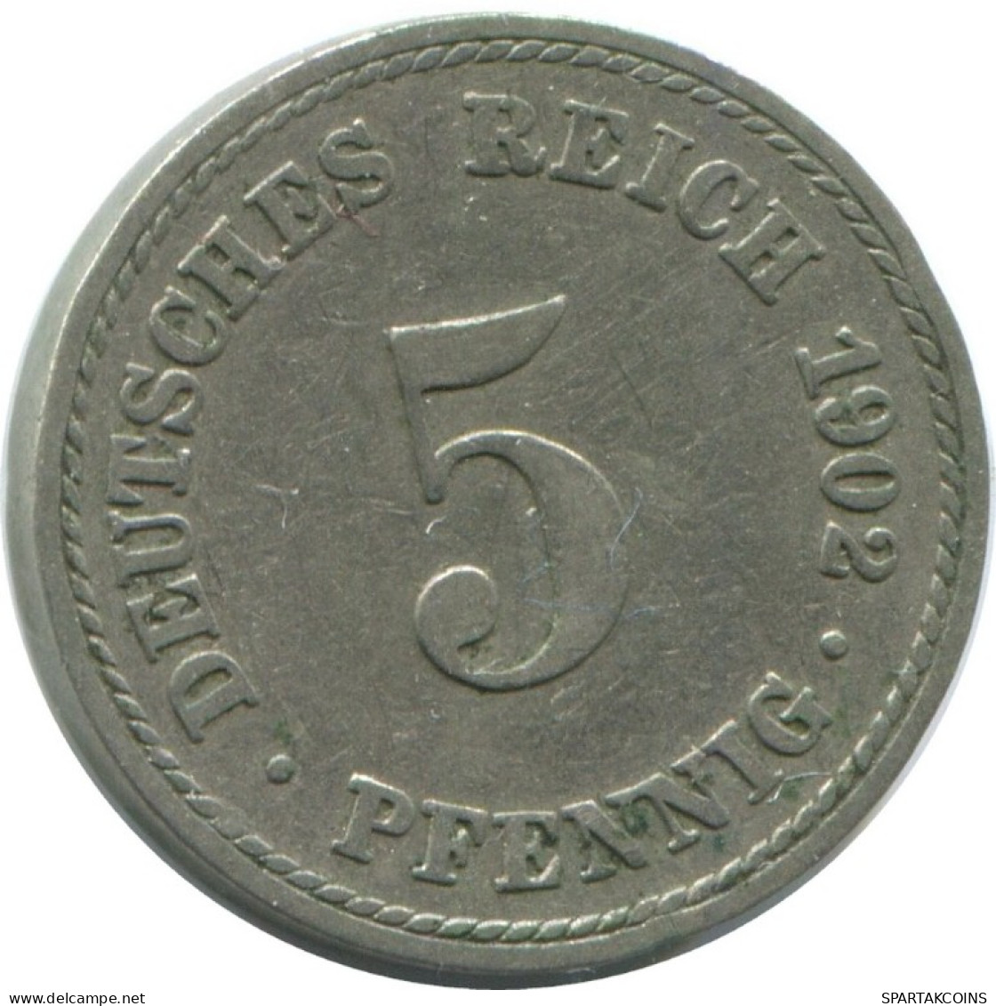 5 PFENNIG 1902 A DEUTSCHLAND Münze GERMANY #AE709.D.A - 5 Pfennig