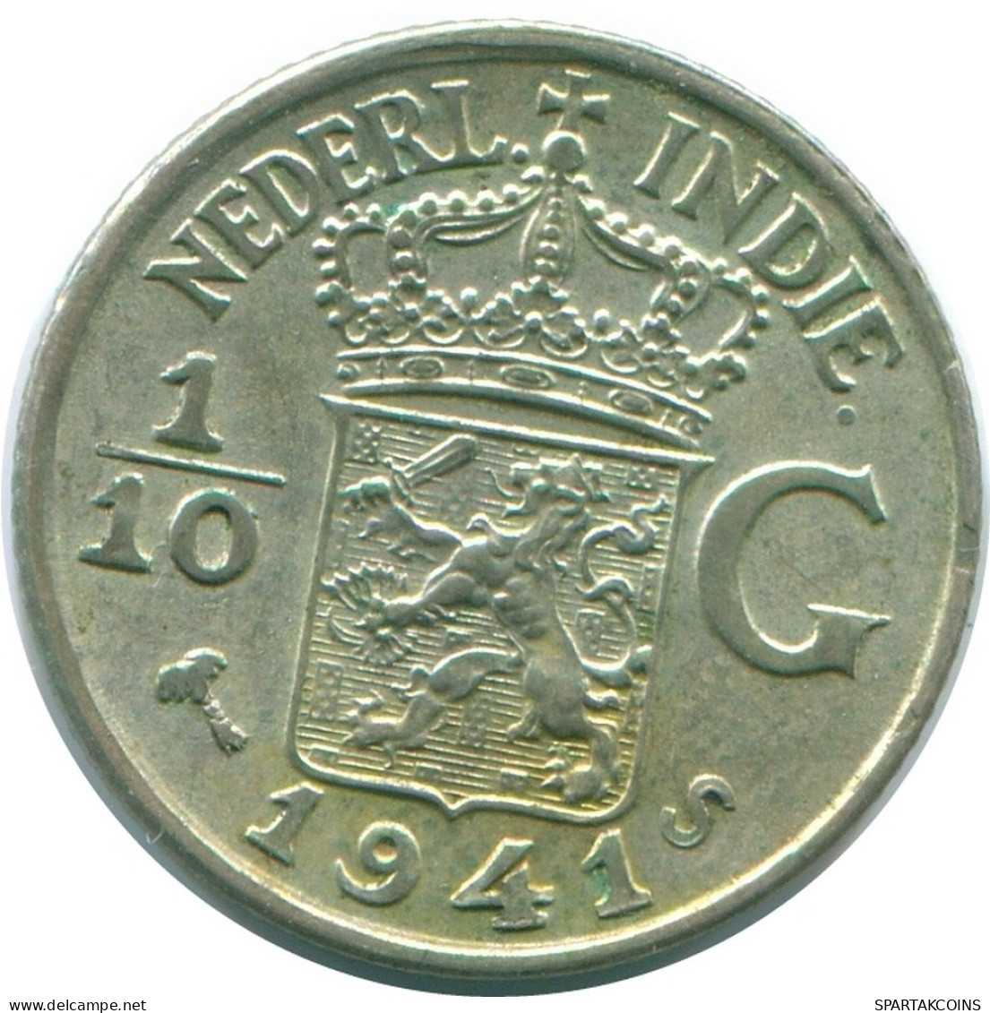 1/10 GULDEN 1941 S NETHERLANDS EAST INDIES SILVER Colonial Coin #NL13783.3.U.A - Dutch East Indies