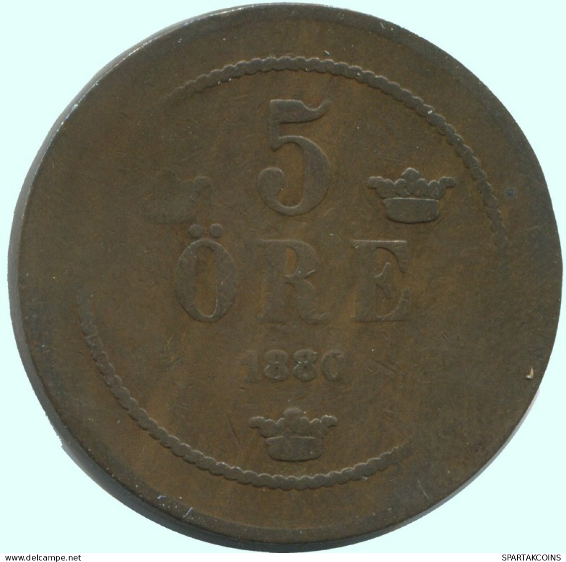 5 ORE 1880 SWEDEN Coin #AC597.2.U.A - Schweden