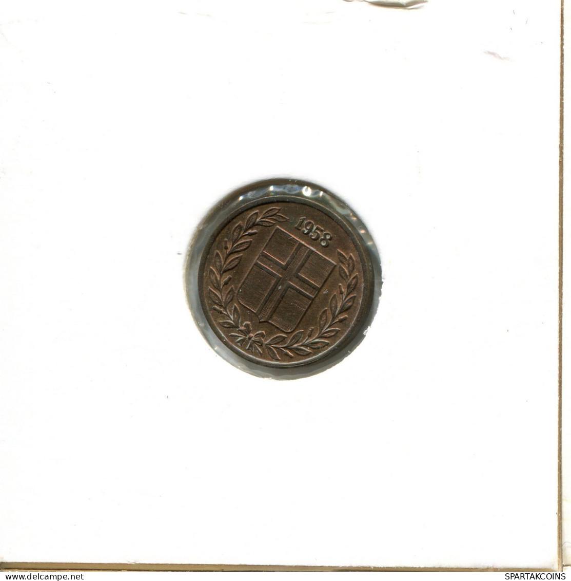1 EYRIR 1958 ICELAND Coin #AX765.U.A - Islandia