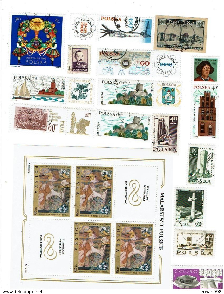 Plus de 200 timbres de POLOGNE en vrac, trés bon état, quelques doubles  visibles sur scans1261