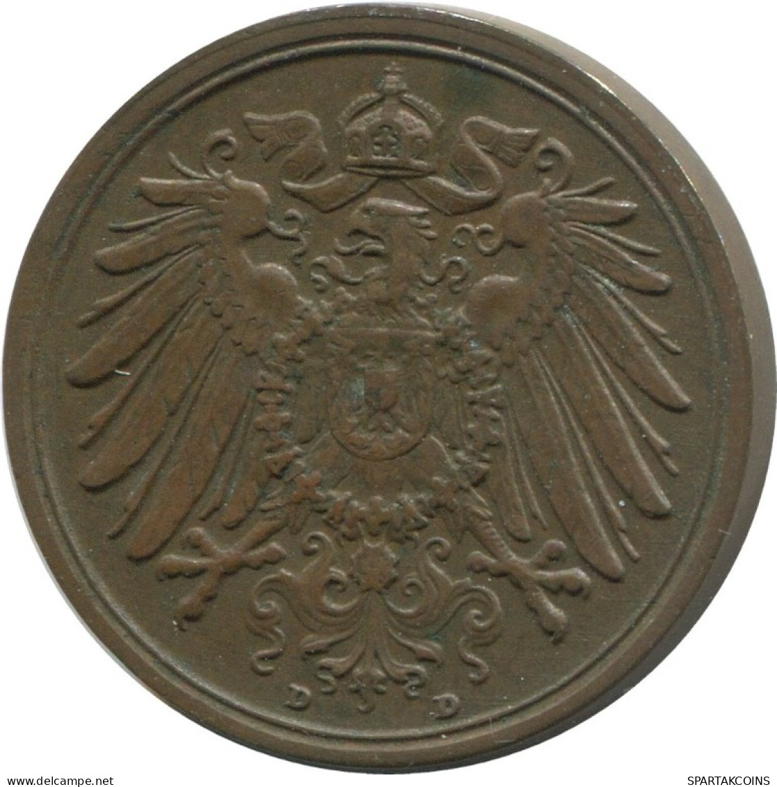 2 PFENNIG 1912 D DEUTSCHLAND Münze GERMANY #AE558.D.A - 2 Pfennig