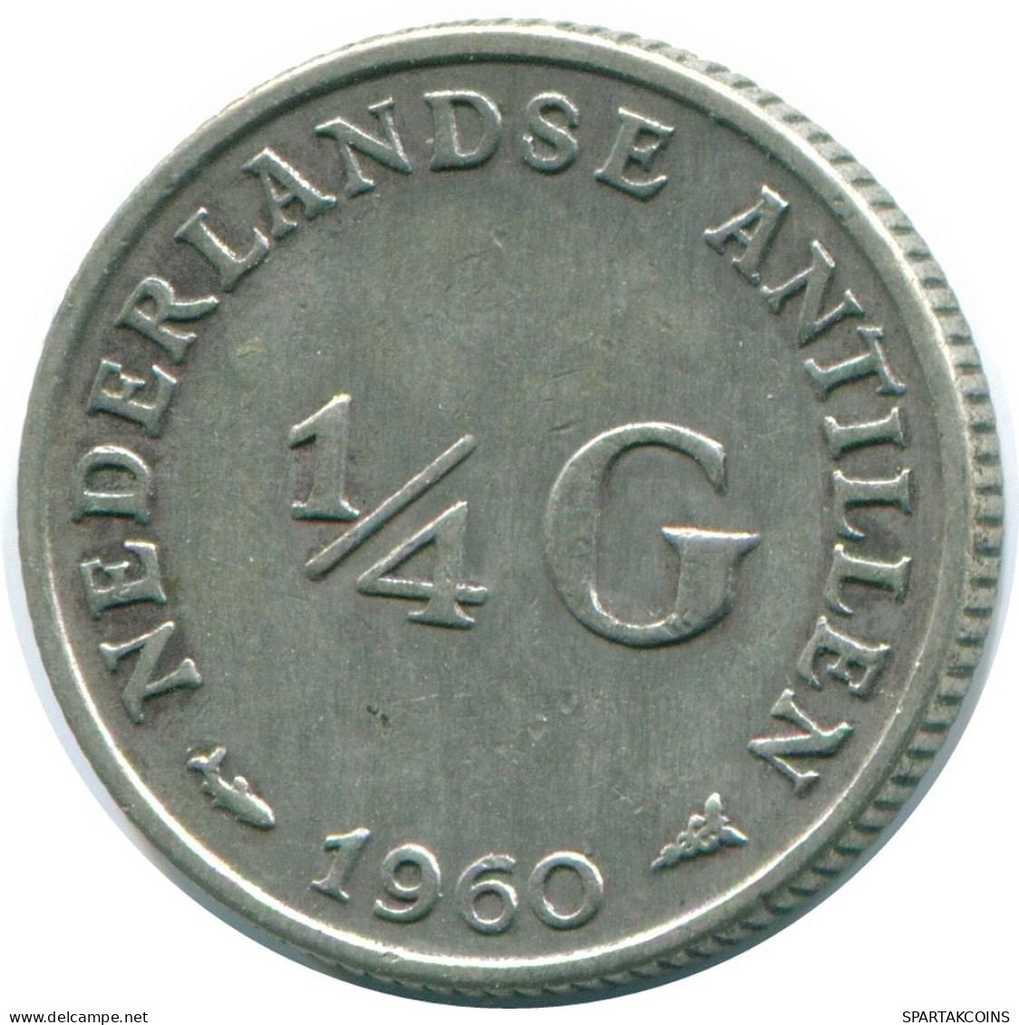 1/4 GULDEN 1960 NIEDERLÄNDISCHE ANTILLEN SILBER Koloniale Münze #NL11084.4.D.A - Antilles Néerlandaises