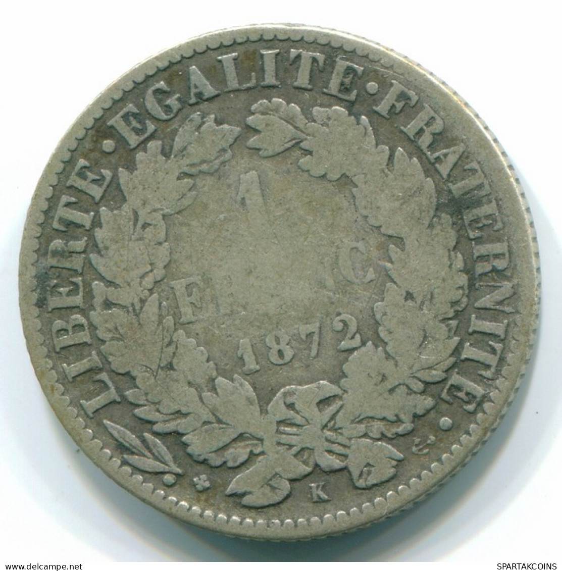 1 FRANC 1872 K FRANCE Coin CERES Silver #FR1173.10.U.A - 1 Franc
