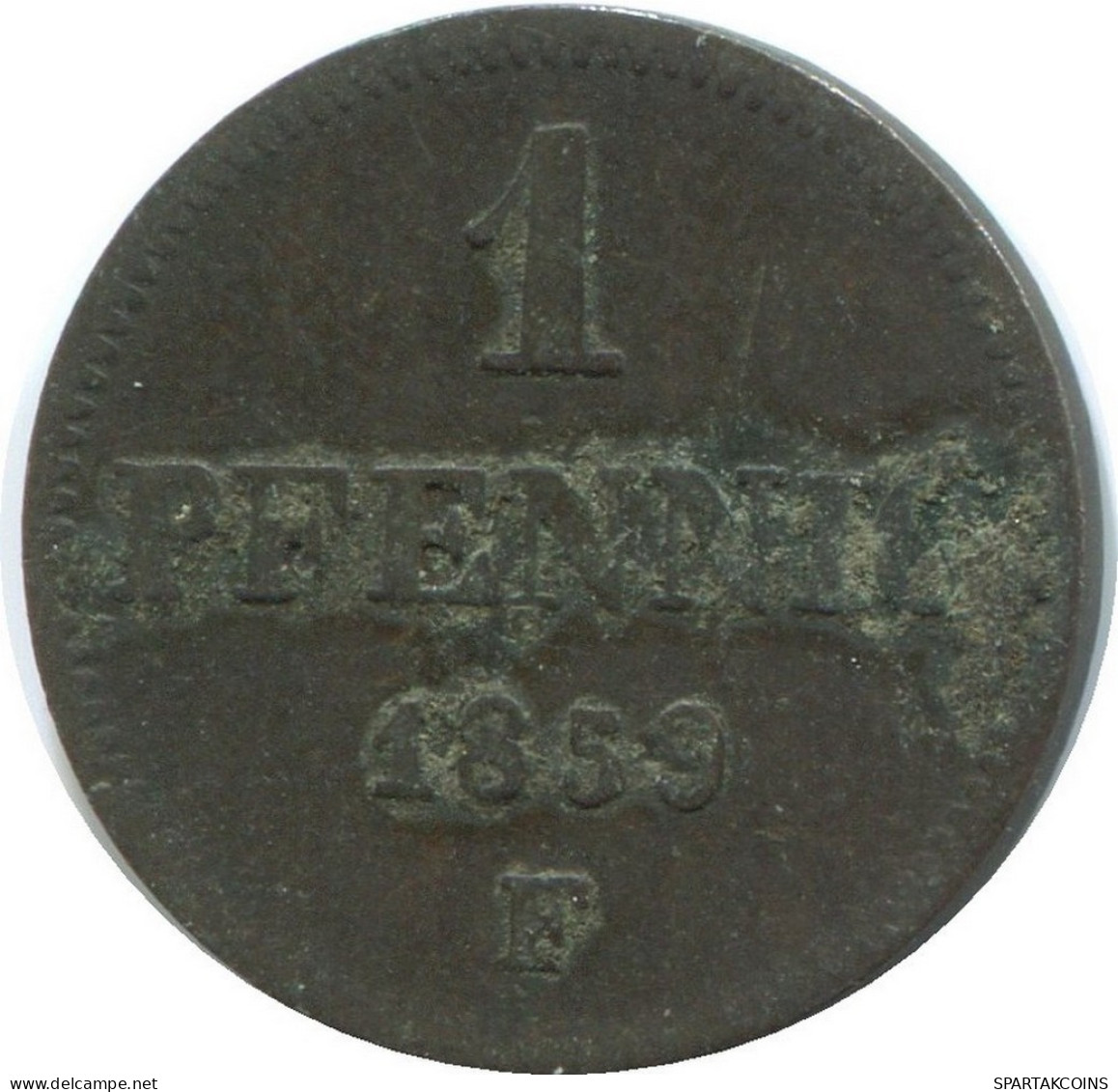SAXONY 1 PFENNIG 1859 F Mint Stuttgart K.S. S.M. German States #DE10601.16.U.A - Altri & Non Classificati