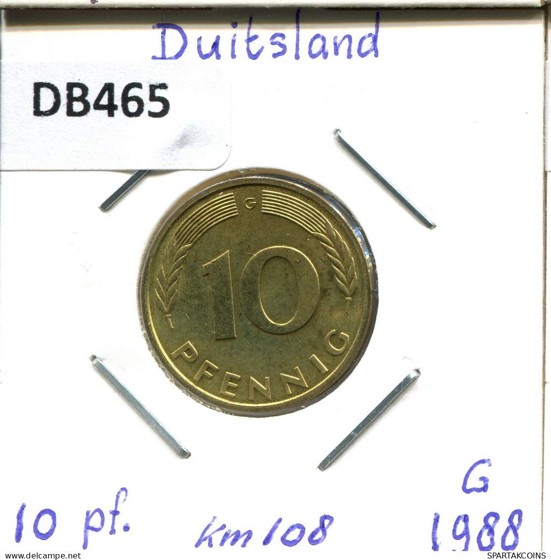 10 PFENNIG 1988 G WEST & UNIFIED GERMANY Coin #DB465.U.A - 10 Pfennig