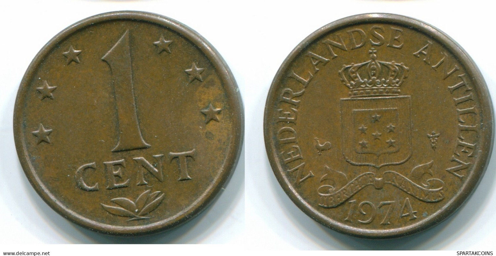 1 CENT 1974 ANTILLAS NEERLANDESAS Bronze Colonial Moneda #S10658.E.A - Nederlandse Antillen