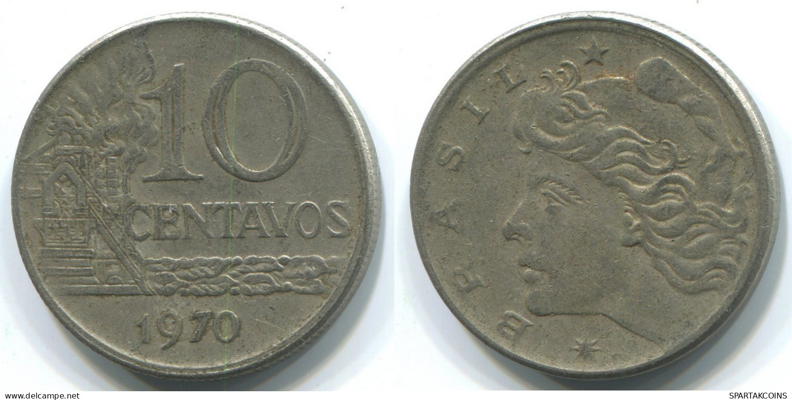 10 CENTAVOS 1970 BBASILIEN BRAZIL Münze #WW1152.D.A - Brazilië