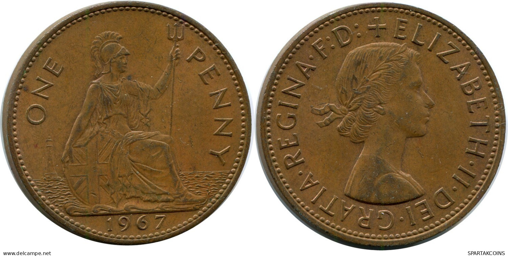 PENNY 1967 UK GRANDE-BRETAGNE GREAT BRITAIN Pièce #AZ628.F.A - D. 1 Penny