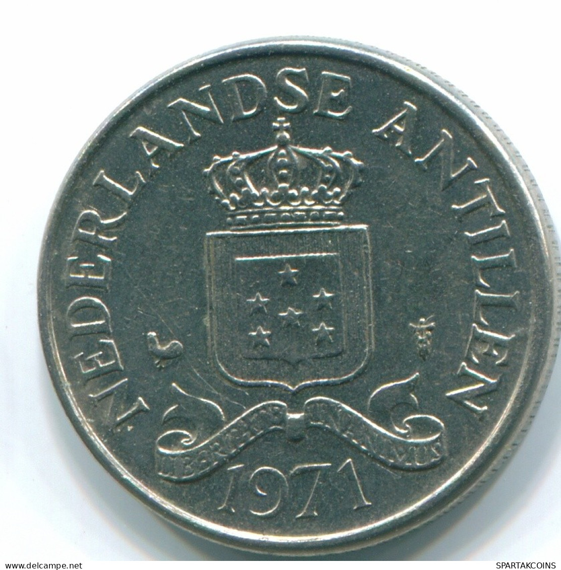 25 CENTS 1971 NIEDERLÄNDISCHE ANTILLEN Nickel Koloniale Münze #S11504.D.A - Nederlandse Antillen