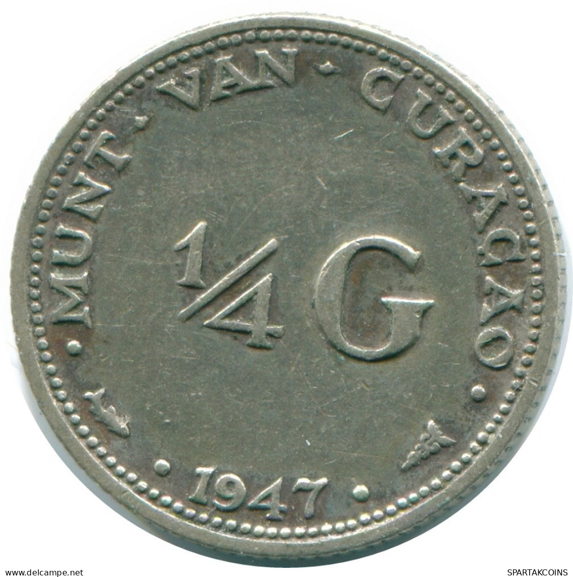 1/4 GULDEN 1947 CURACAO Netherlands SILVER Colonial Coin #NL10753.4.U.A - Curaçao