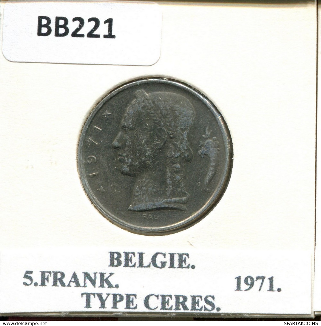 5 FRANCS 1971 DUTCH Text BELGIEN BELGIUM Münze #BB221.D.A - 5 Francs