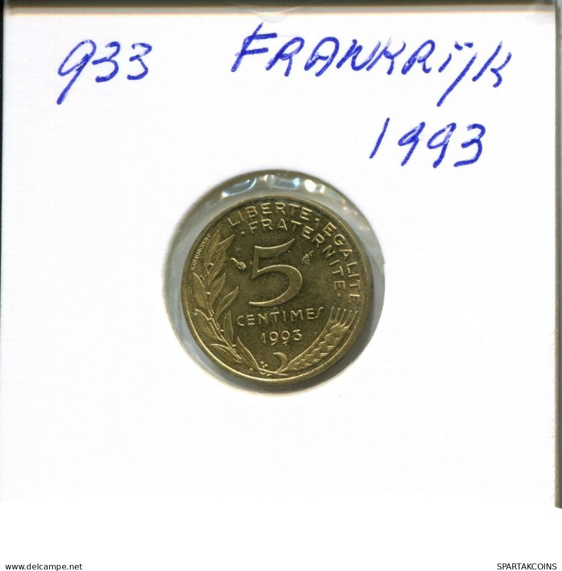 5 CENTIMES 1993 FRANCIA FRANCE Moneda #AN034.E.A - 5 Centimes