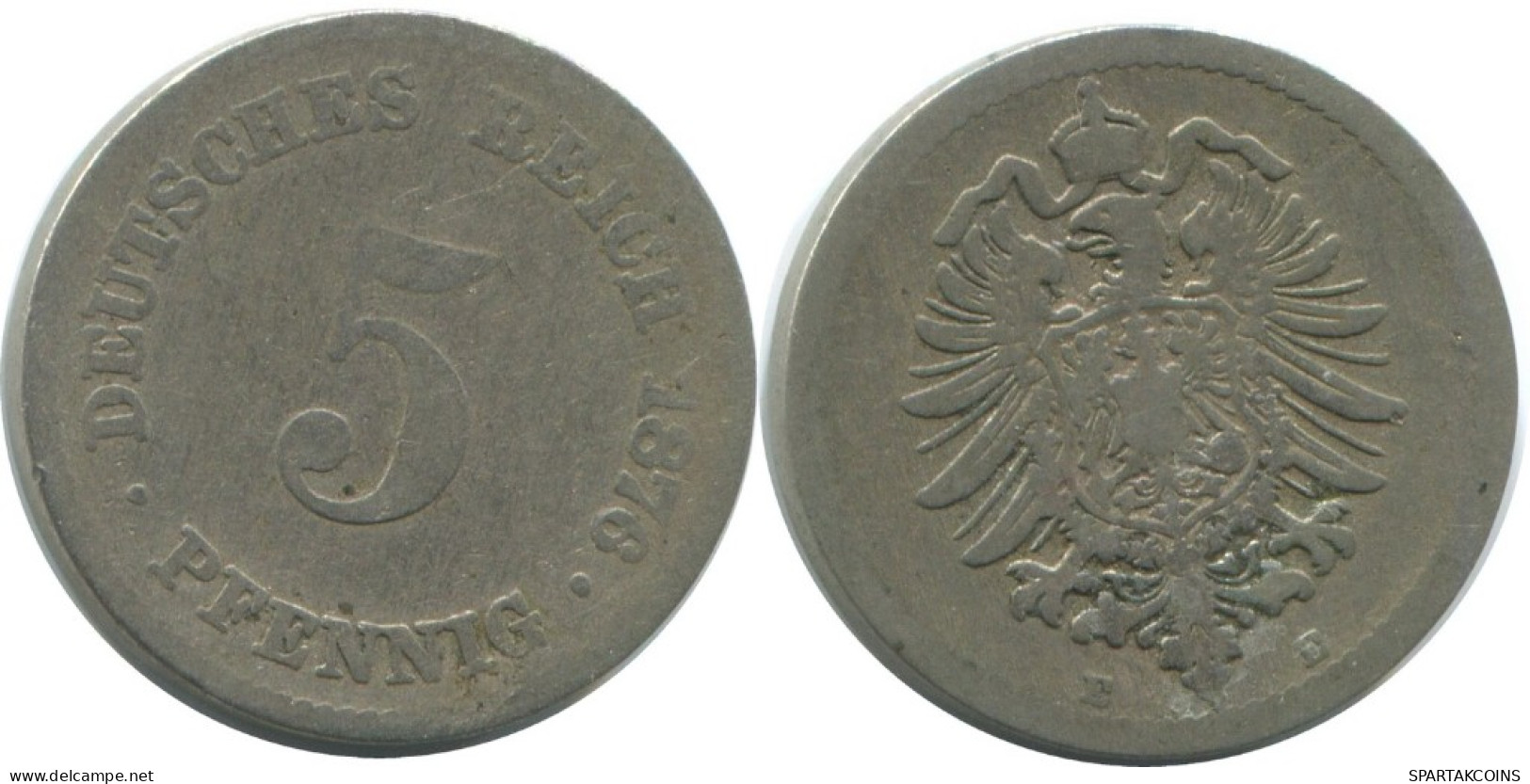 5 PFENNIG 1876 E ALEMANIA Moneda GERMANY #AE630.E.A - 5 Pfennig