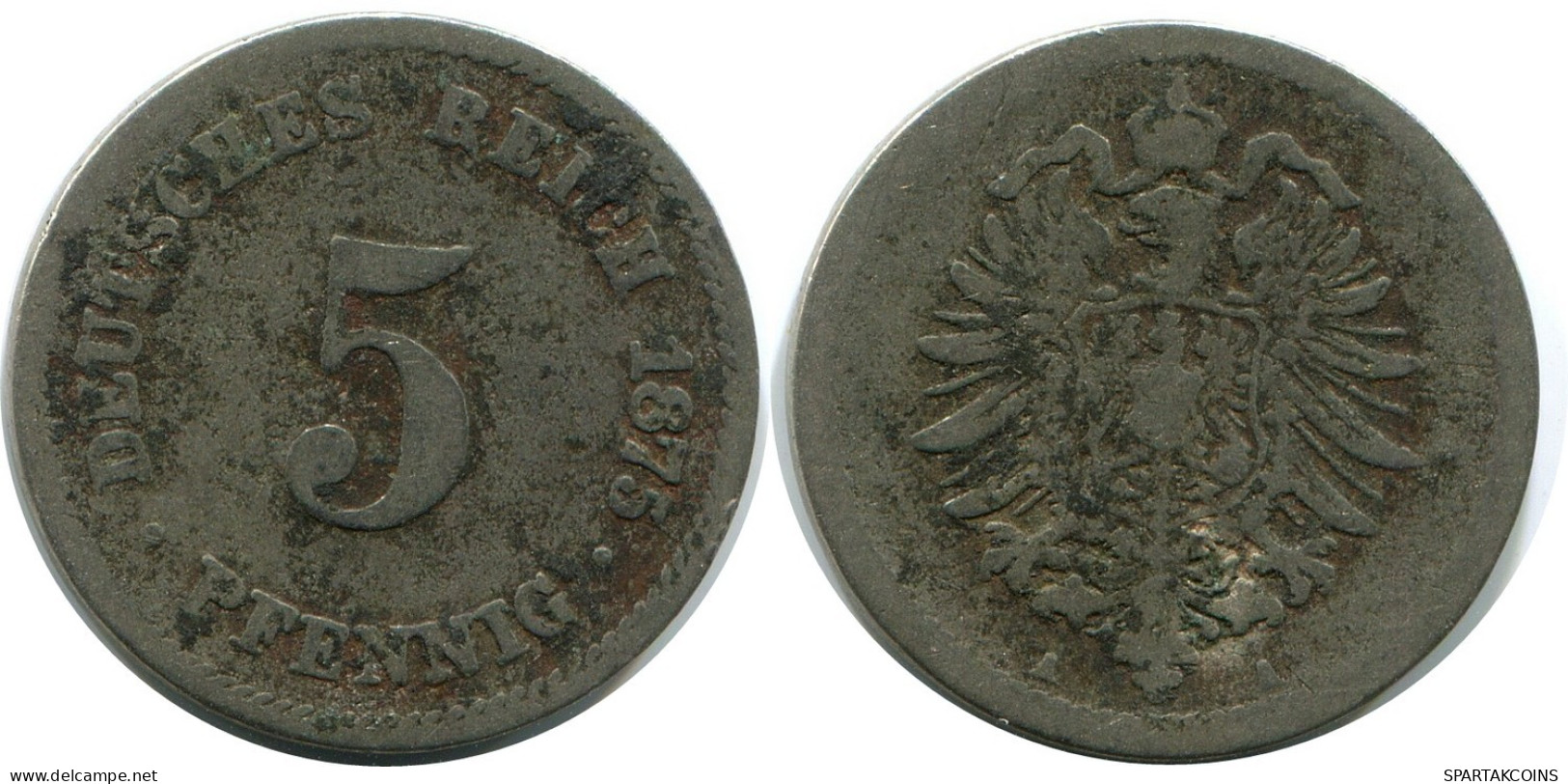 5 PFENNIG 1875 A GERMANY Coin #DB173.U.A - 5 Pfennig