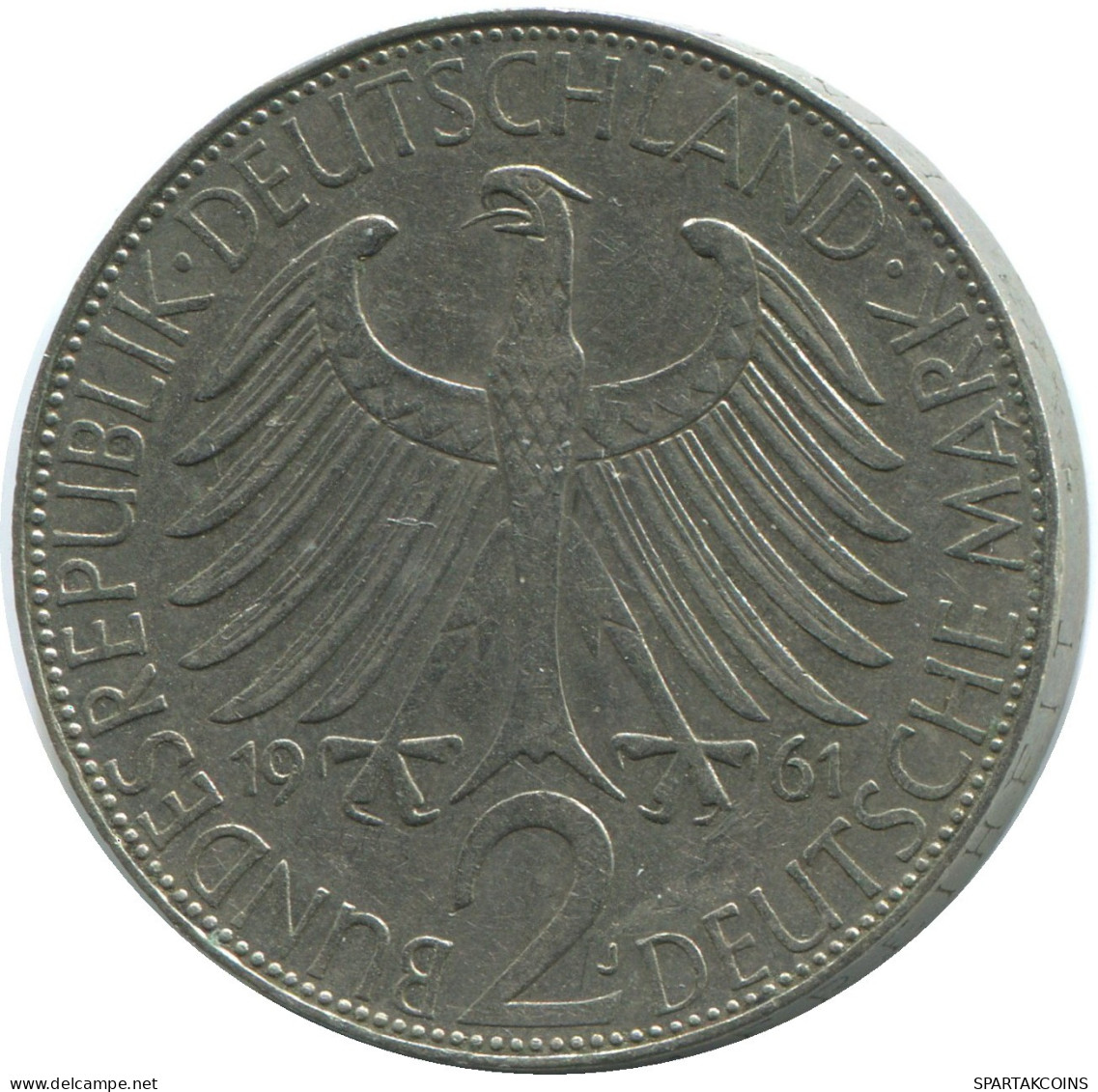 2 DM 1961 J M.Planck BRD ALLEMAGNE Pièce GERMANY #DE10343.5.F.A - 2 Marchi