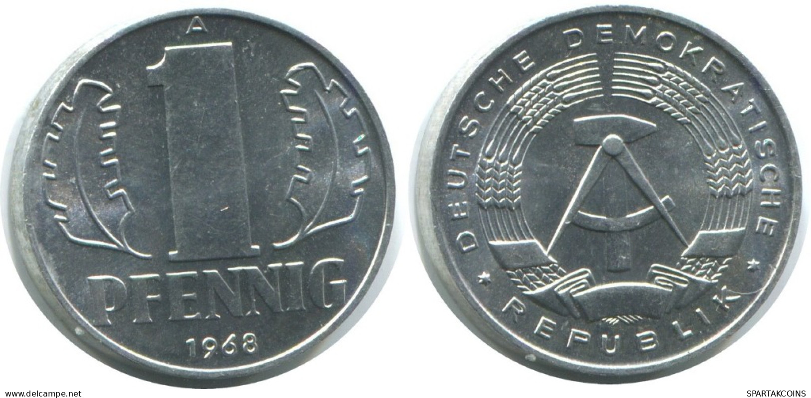 1 PFENNIG 1968 A DDR EAST ALEMANIA Moneda GERMANY #AE074.E.A - 1 Pfennig