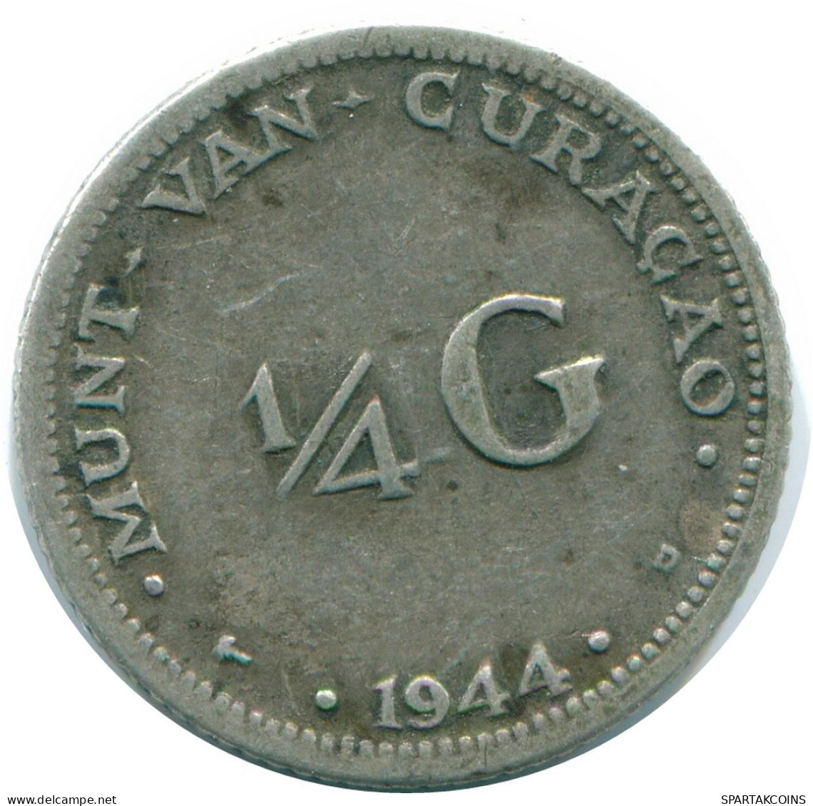 1/4 GULDEN 1944 CURACAO NÉERLANDAIS NETHERLANDS ARGENT Colonial Pièce #NL10640.4.F.A - Curaçao