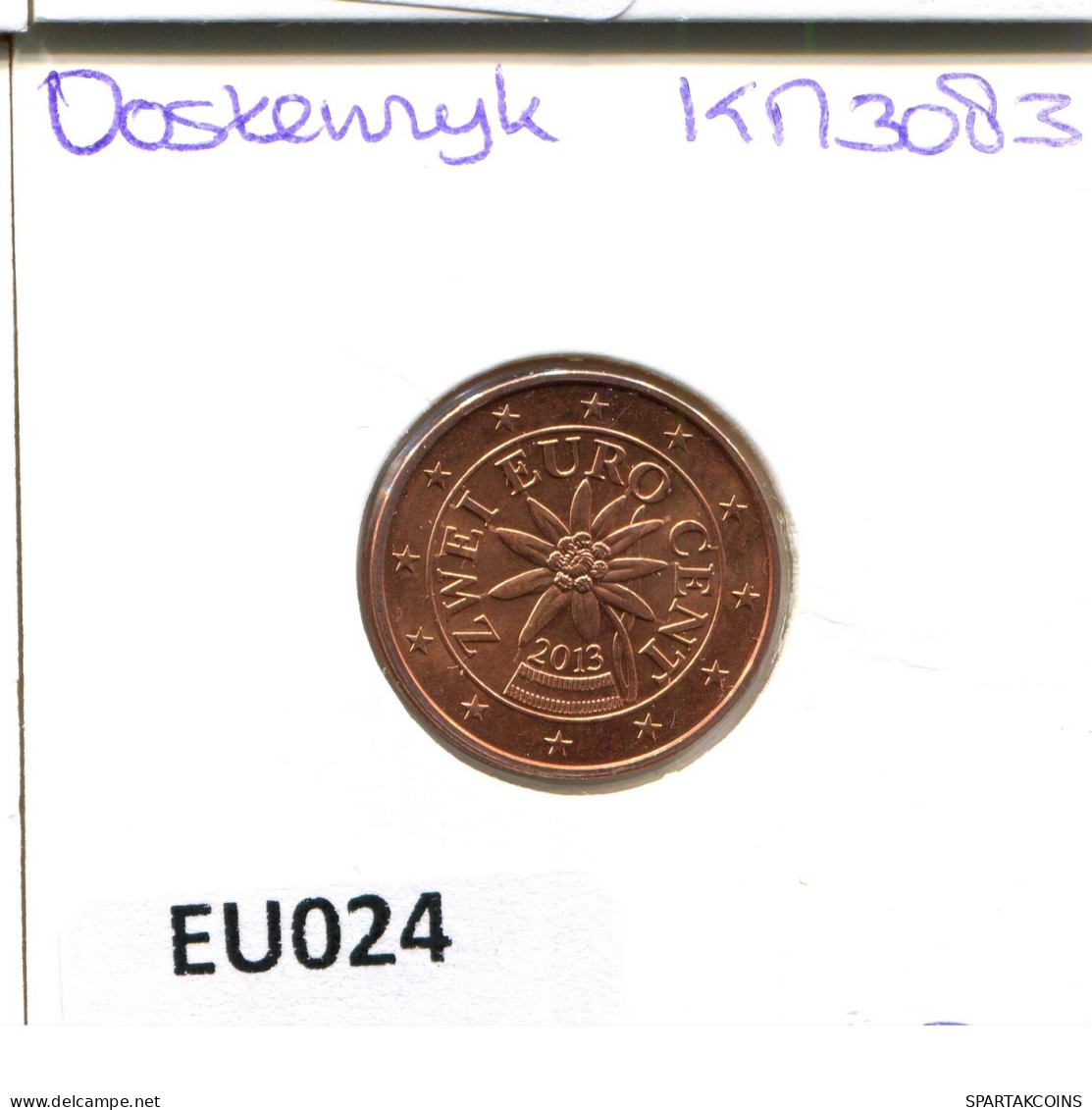 2 EURO CENTS 2013 ÖSTERREICH AUSTRIA Münze #EU024.D.A - Autriche
