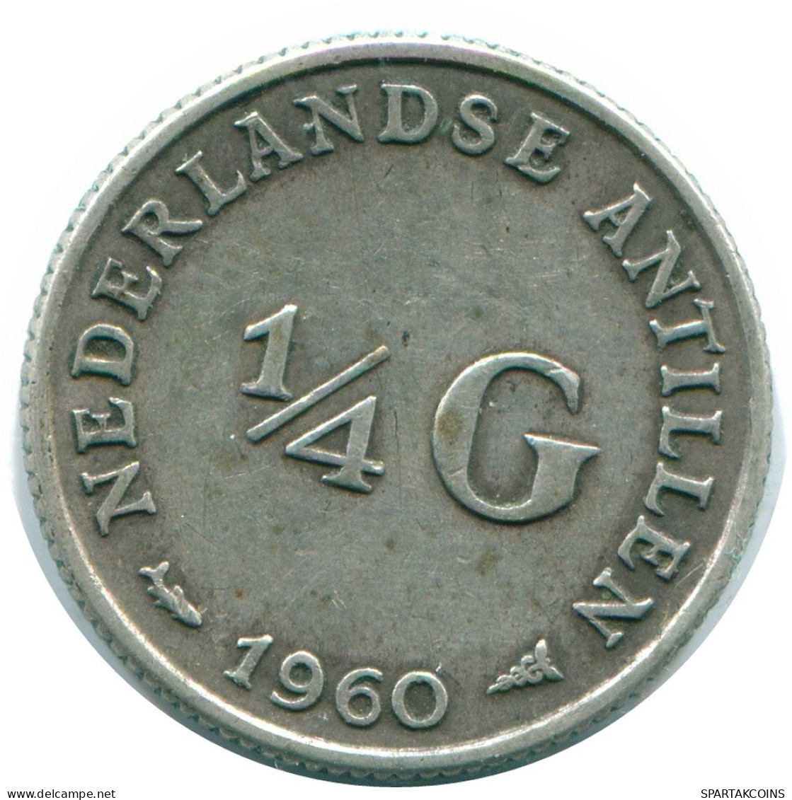 1/4 GULDEN 1960 NETHERLANDS ANTILLES SILVER Colonial Coin #NL11095.4.U.A - Netherlands Antilles