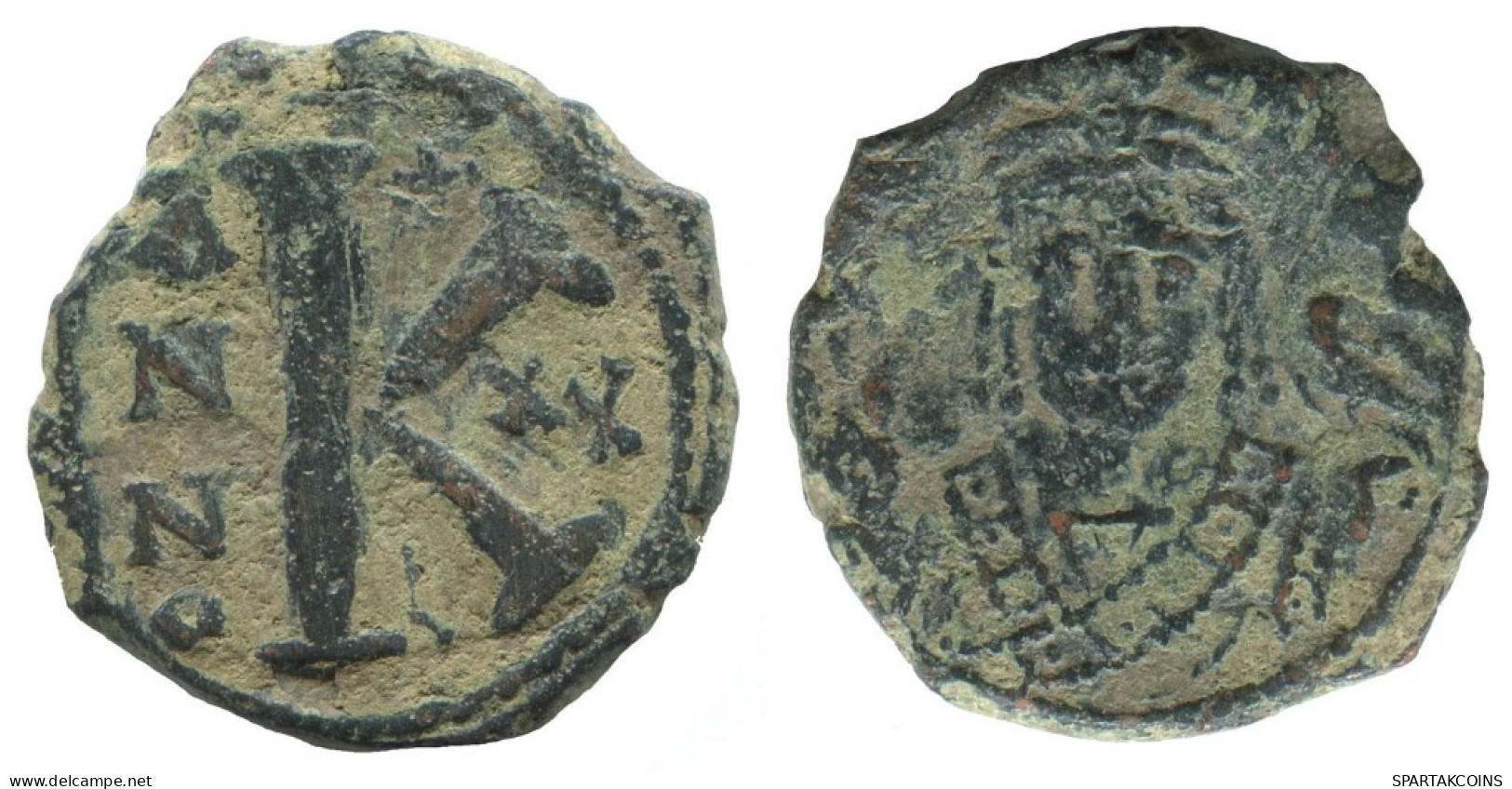 FLAVIUS MAURICIUS 1/2 FOLLIS Antike BYZANTINISCHE Münze  5.8g/23mm #AA536.19.D.A - Byzantine