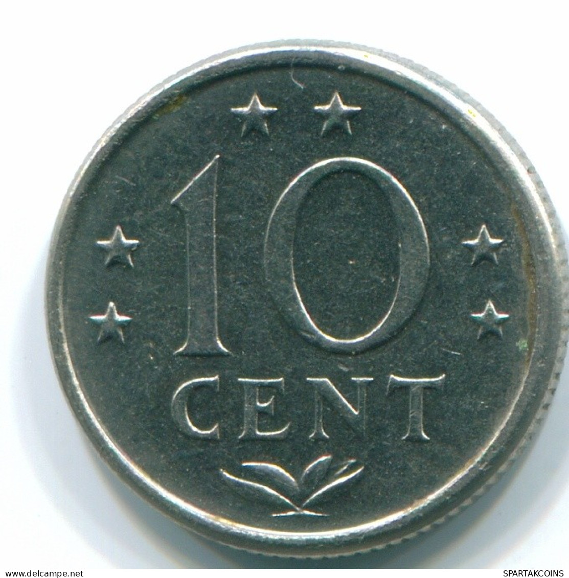 10 CENTS 1974 NETHERLANDS ANTILLES Nickel Colonial Coin #S13495.U.A - Antillas Neerlandesas