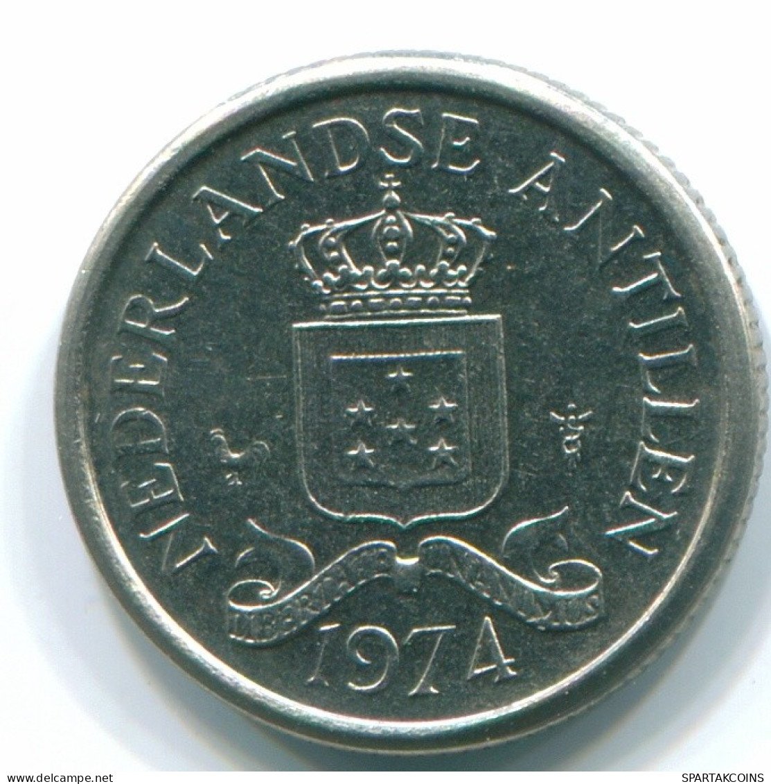 10 CENTS 1974 NETHERLANDS ANTILLES Nickel Colonial Coin #S13495.U.A - Antillas Neerlandesas