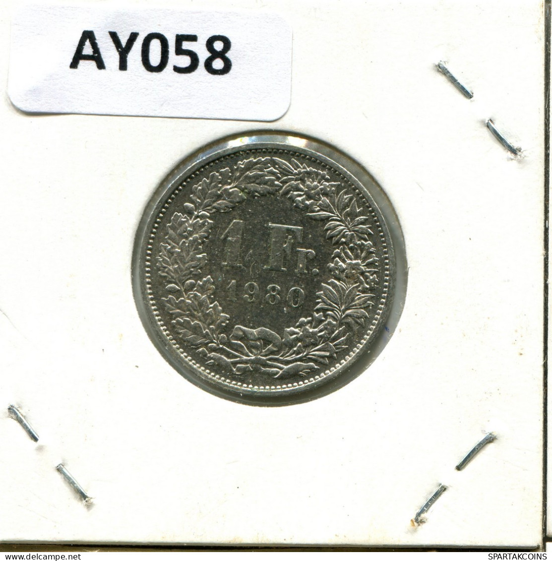 1 FRANC 1980 SUISSE SWITZERLAND Pièce #AY058.3.F.A - Other & Unclassified