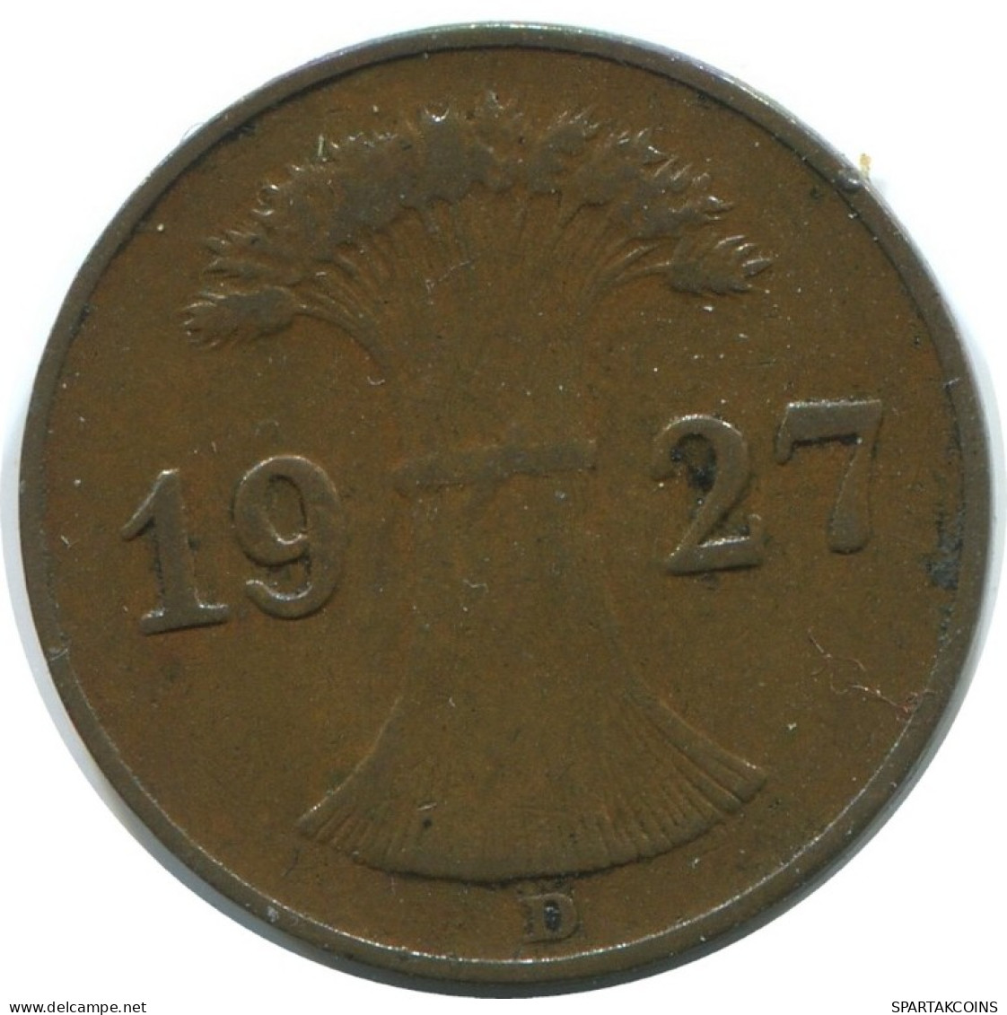 1 REICHSPFENNIG 1927 D DEUTSCHLAND Münze GERMANY #AE225.D.A - 1 Renten- & 1 Reichspfennig