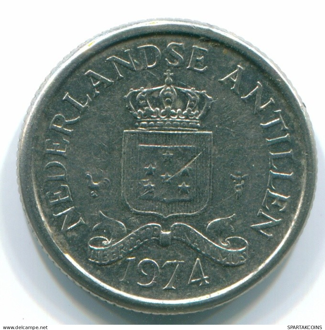 10 CENTS 1974 NETHERLANDS ANTILLES Nickel Colonial Coin #S13524.U.A - Antilles Néerlandaises