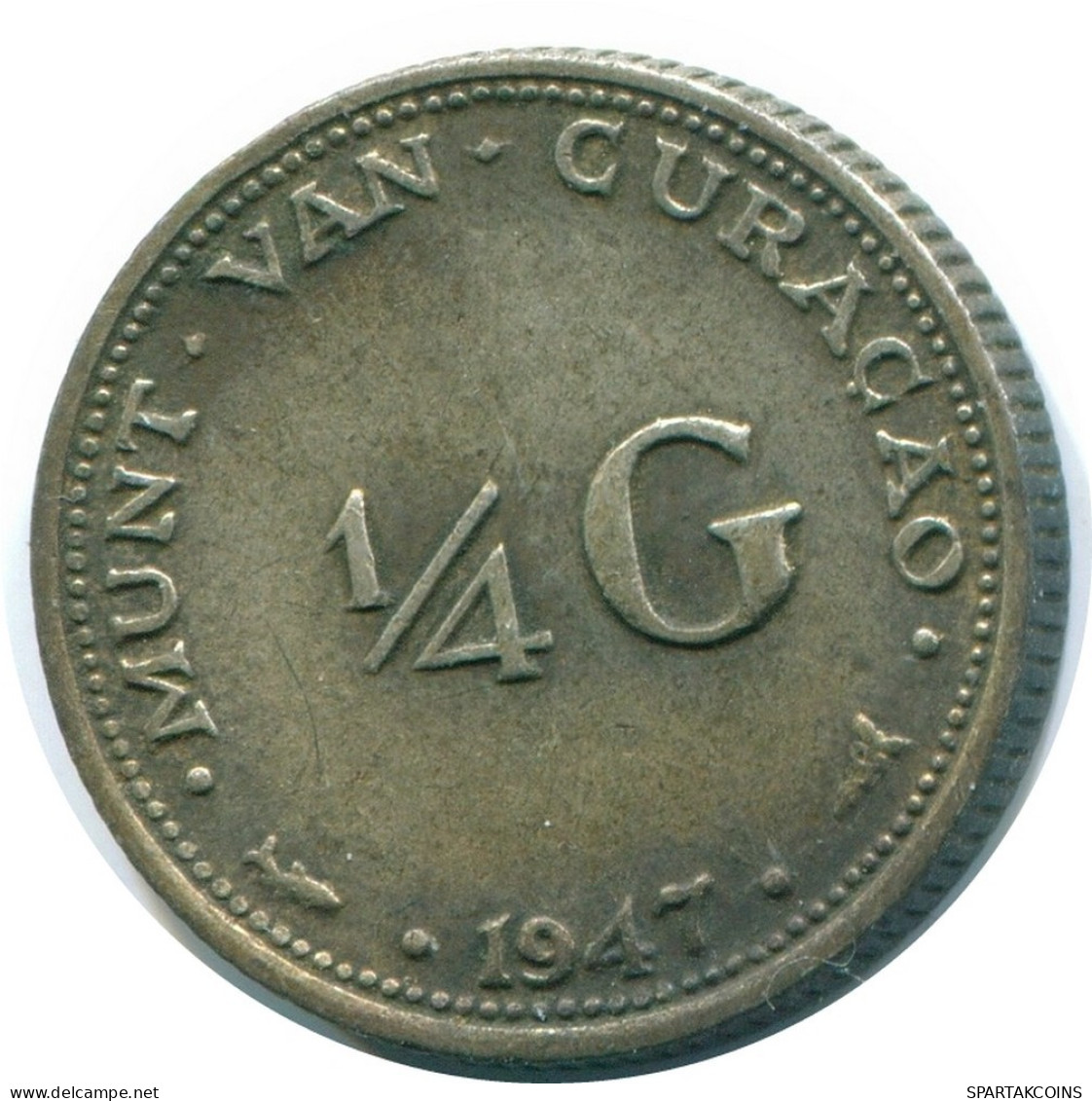 1/4 GULDEN 1947 CURACAO NÉERLANDAIS NETHERLANDS ARGENT Colonial Pièce #NL10841.4.F.A - Curacao