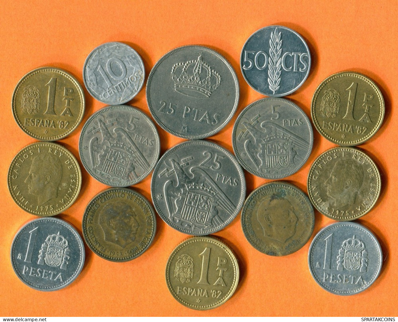 SPAIN Coin SPANISH Coin Collection Mixed Lot #L10227.1.U.A - Autres & Non Classés