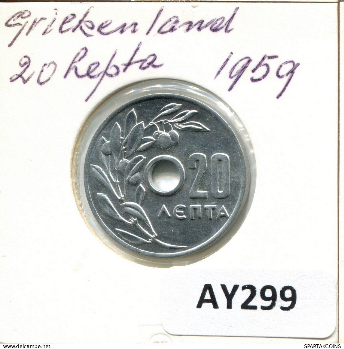 20 LEPTA 1959 GREECE Coin #AY299.U.A - Griechenland
