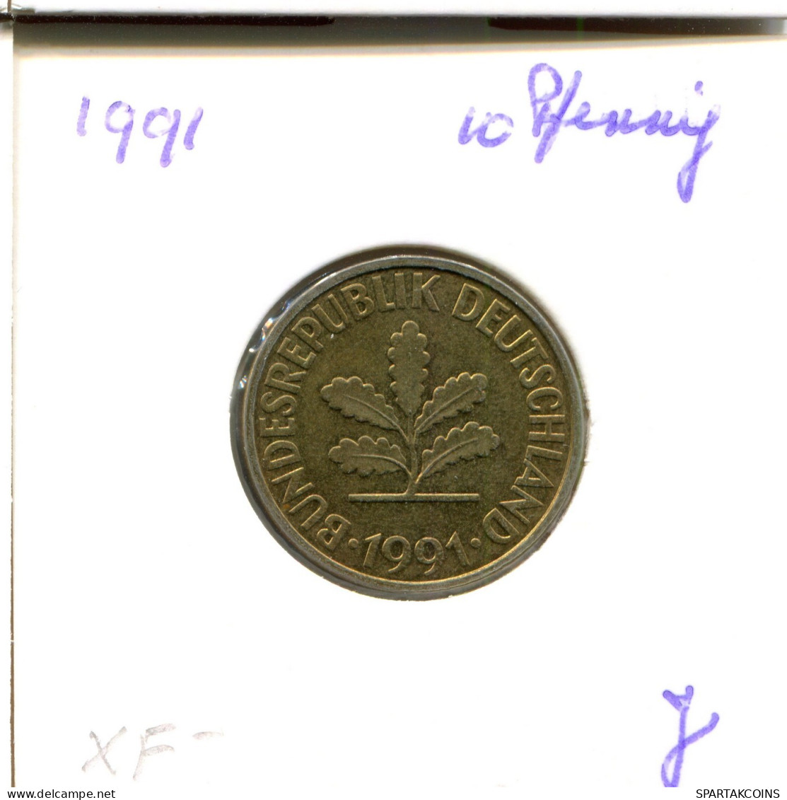 10 PFENNIG 1991 J WEST & UNIFIED GERMANY Coin #DA960.U.A - 10 Pfennig