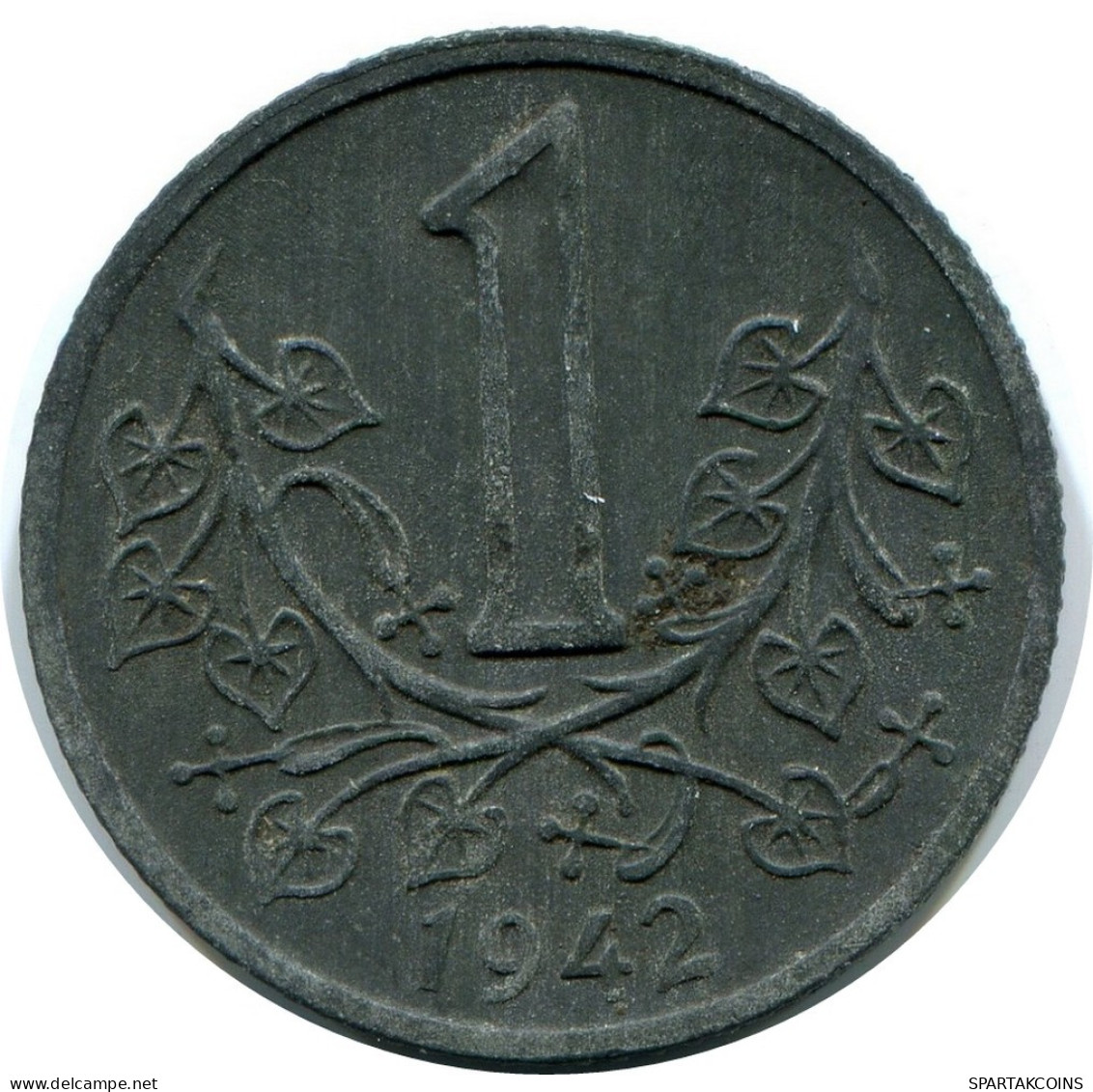 1 KORUNA 1942 BOHEMIA Y MORAVIA REPÚBLICA CHECA CZECH REPUBLIC Moneda #AX375.E.A - Tchéquie