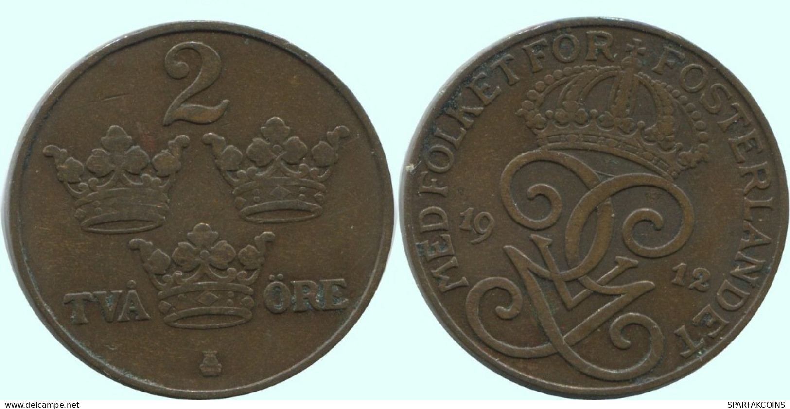 2 ORE 1912 SUECIA SWEDEN Moneda #AC826.2.E.A - Sweden