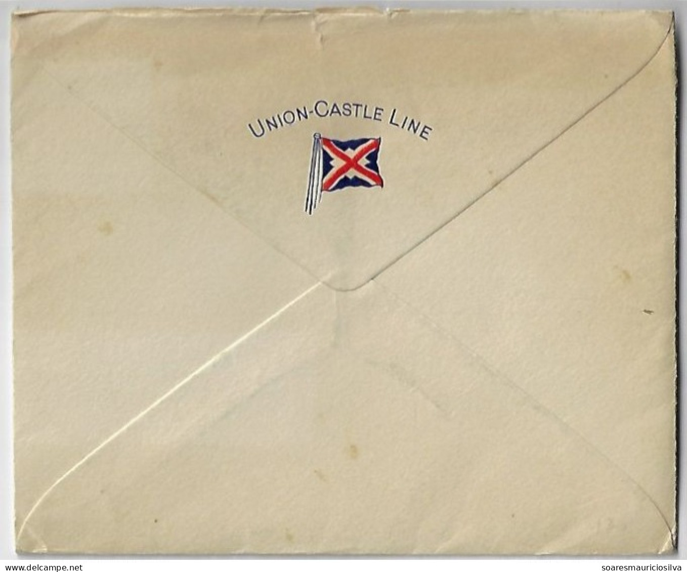 South Africa 1954 Union-Castle Line Cover Cancel Southampton Paquebot Posted At Sea Addressed To Great Britain - Storia Postale