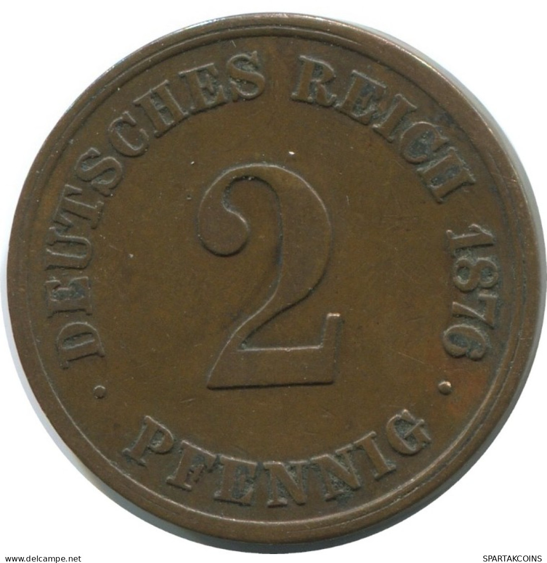 2 PFENNIG 1876 E DEUTSCHLAND Münze GERMANY #AD477.9.D.A - 2 Pfennig