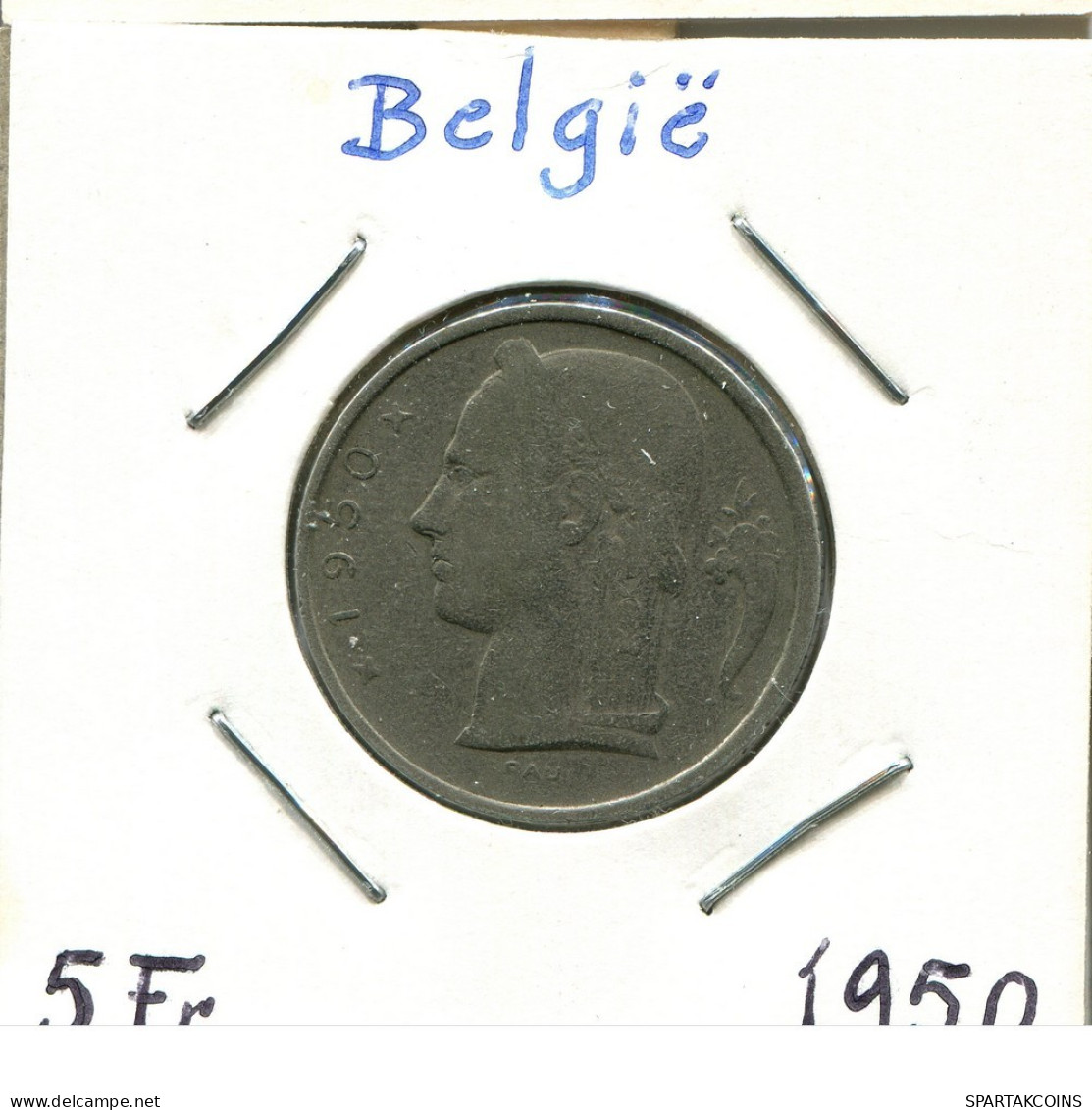 5 FRANCS 1950 DUTCH Text BELGIUM Coin #BA578.U.A - 5 Franc