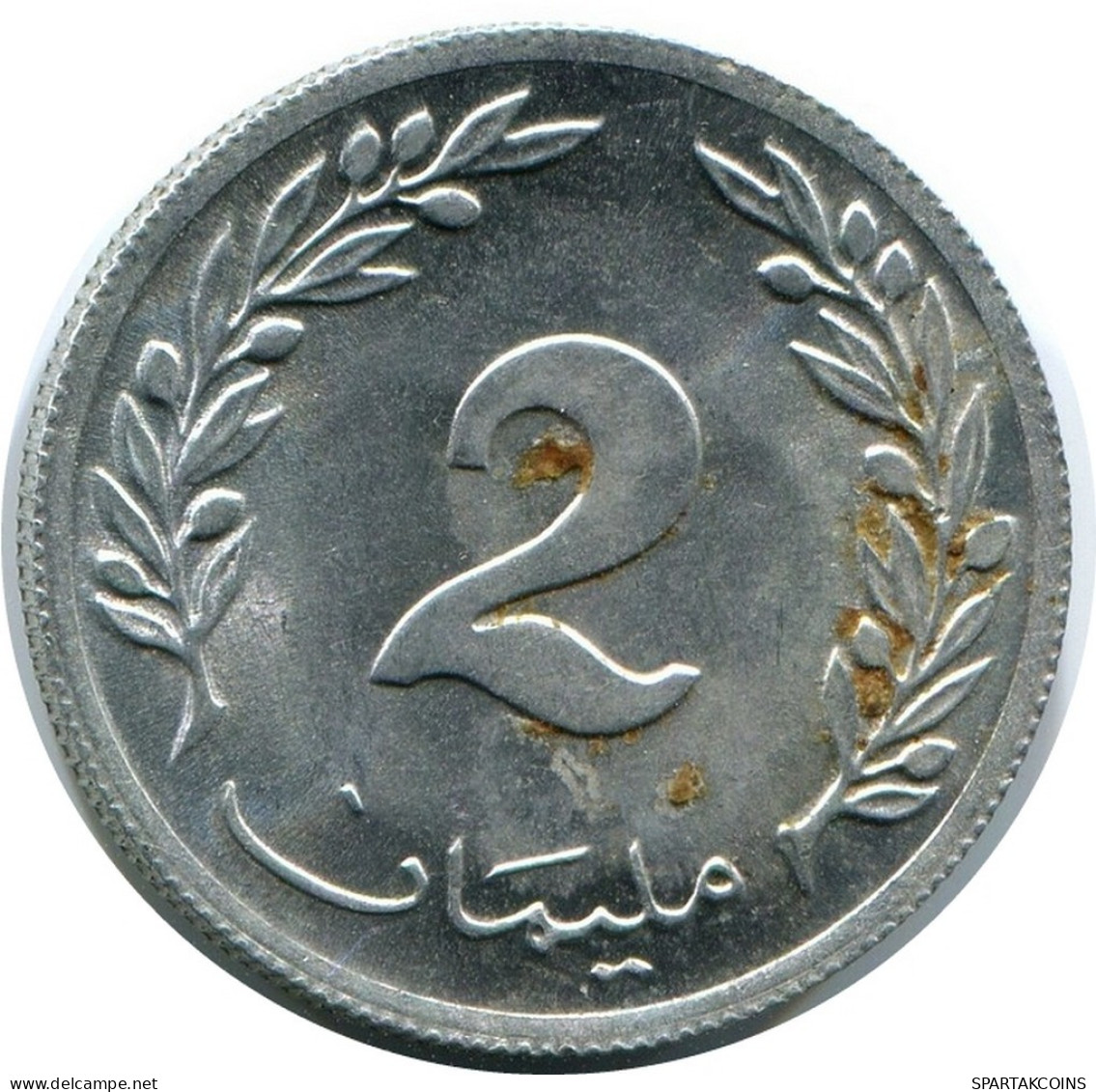 2 MILLIMES 1960 TUNISIA Coin #AR233.U.A - Tunesien