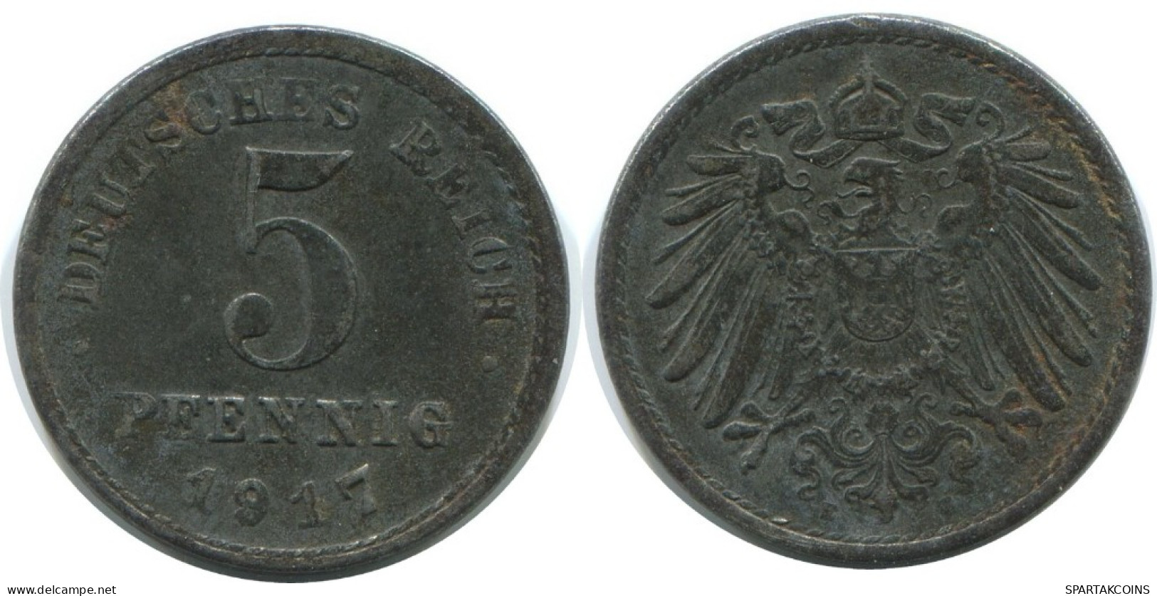 5 PFENNIG 1917 E GERMANY Coin #AE296.U.A - Andere & Zonder Classificatie