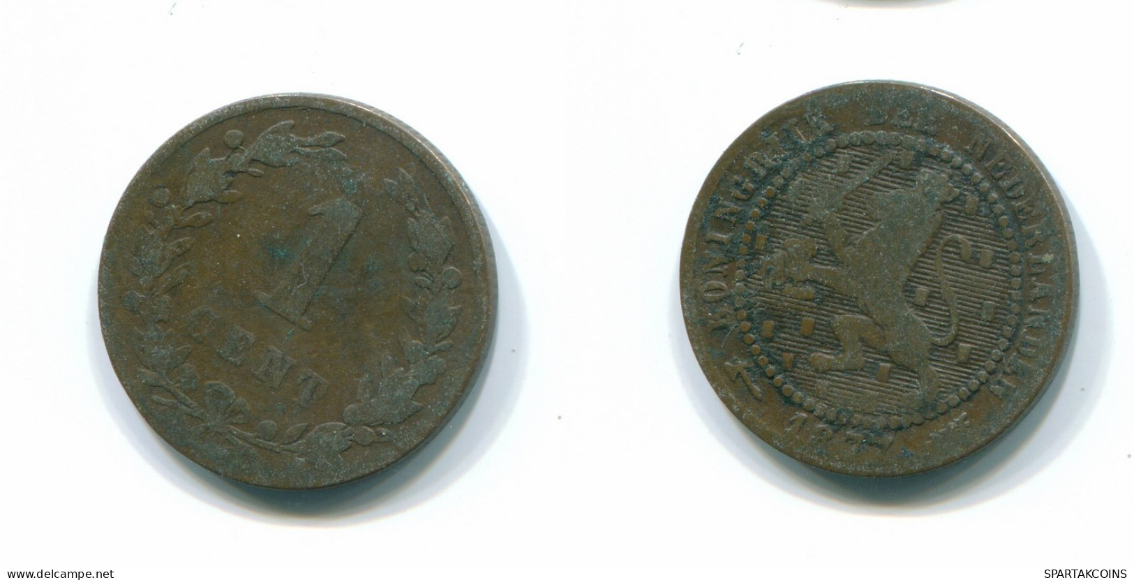 1 CENT 1877 NEERLANDÉS NETHERLANDS Moneda BRONZE #S11856.E.A - 1849-1890: Willem III.