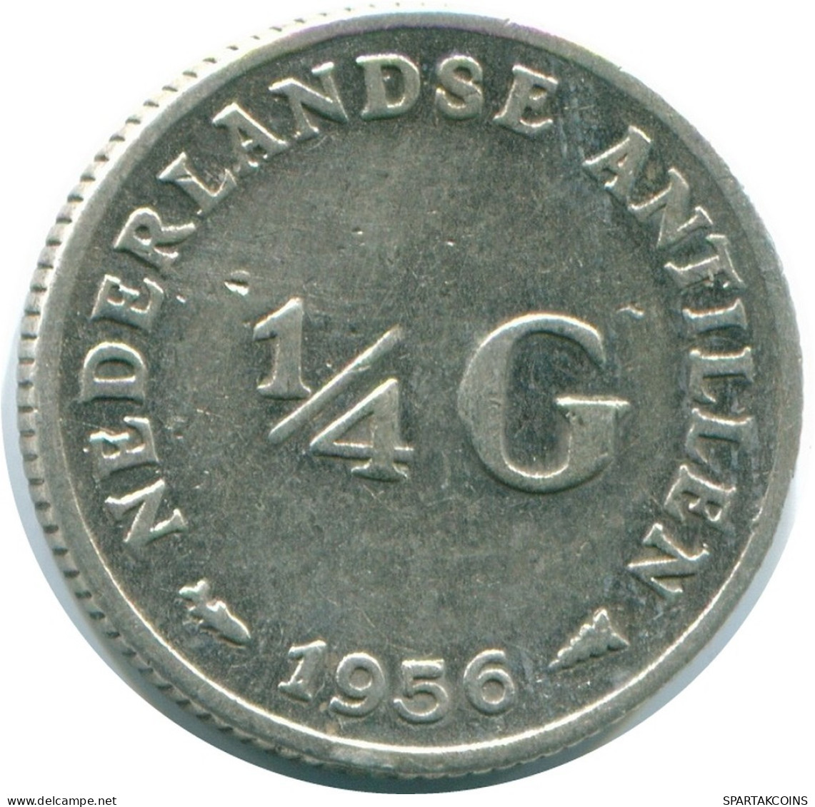 1/4 GULDEN 1956 ANTILLAS NEERLANDESAS PLATA Colonial Moneda #NL10957.4.E.A - Niederländische Antillen