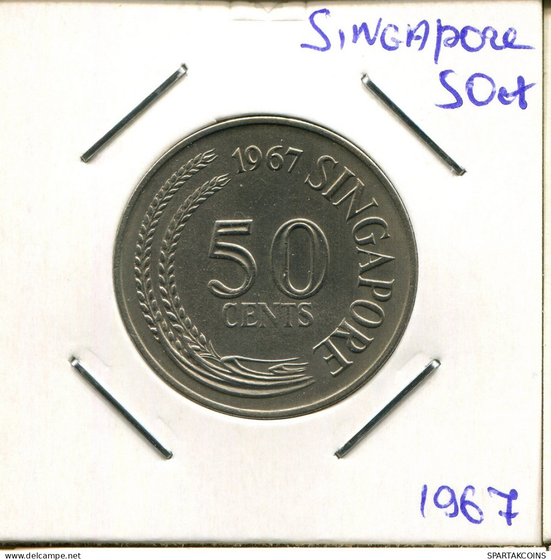 50 CENTS 1967 SINGAPORE Coin #AR820.U.A - Singapore