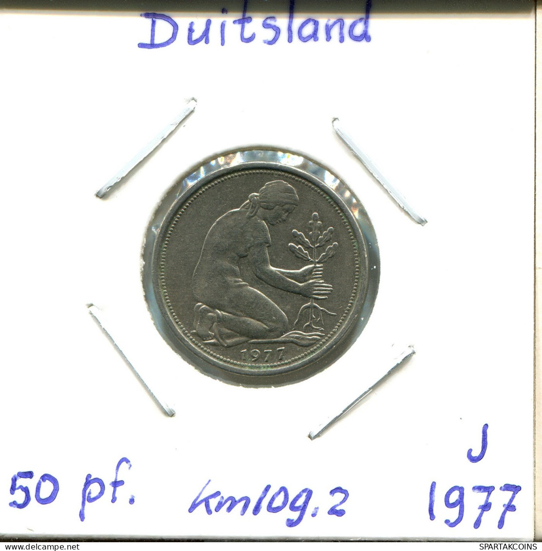 50 PFENNIG 1977 J BRD ALLEMAGNE Pièce GERMANY #DB586.F.A - 50 Pfennig